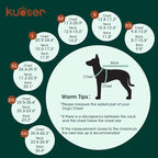 Kuoser Waterproof Dog Coat, Reversible Dog Jacket for Large Dogs, Adjustable Durable Doggie Winter Coat for Groowing Puppies Warm Puppy Cold Weather Apparel, Bright Red L