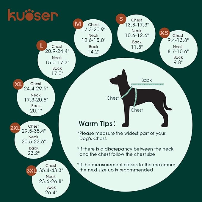 Kuoser Waterproof Dog Coat, Reversible Dog Jacket for Small Dogs, Adjustable Durable Doggie Winter Coat Warm Cozy Puppy Cold Weather Apparel from Small to Large Breed, Purple S