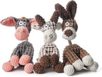 Squeaky Plush Dog Toys Pack for Puppy, 3 Pack Durable Stuffed Animal Plush Chew Toys with Squeakers, Cute Soft Dog Toys for Teeth Cleaning, for Small Medium Large Dogs