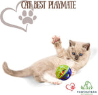Large Cat Ball Toy with Bell - Durable, Self-Entertainment, Colorful Indoor Exercise (Yellow & Purple) (Purple & Yellow)