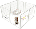 FXW Pawadise Acrylic & Wire Mesh Indoor Dog Playpen, Heavy Duty 32 Inch 8 Panels Metal Dog Pen for Small and Medium Dogs, White│Patented