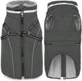 Fragralley Dog Coat with Harness Built in, Waterproof Windproof Reflective Warm Puffer Jacket, Fleece Lined Vest Winter Parka for Small, Medium, Large Dogs