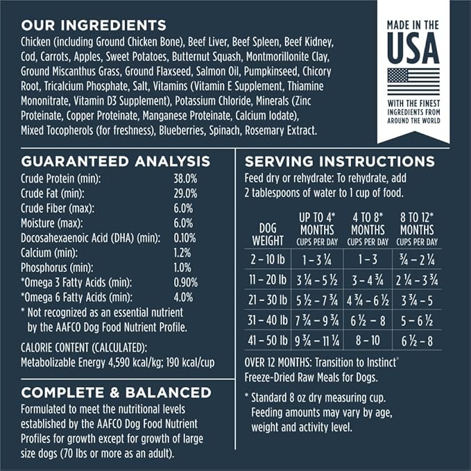 Instinct Raw Meals Freeze-Dried Puppy Chicken Dog Food, 25 oz. Bag