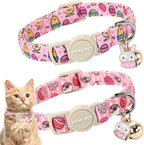 ARING PET 2 Pack Easter Cat Collars-Cute Easter Eggs Cat Collar Breakaway with Bell&Pendant, Adjustable Pink Chick Kitten Collars with Safety Buckle for Girl&Boy Cats