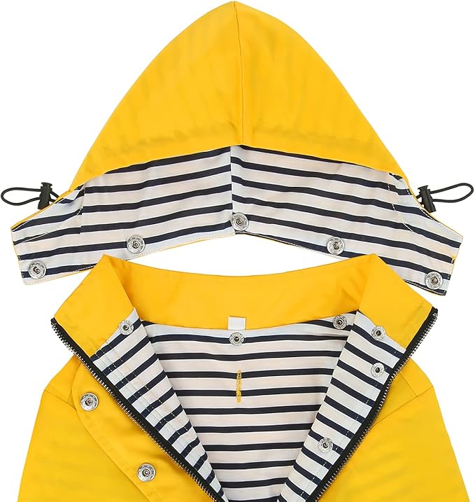HDE Dog Raincoat Poncho Double Layer Zip Rain Jacket with Removable Hood, Leash Hole for Small to 3XL Dogs and Puppies Yellow - 2XL
