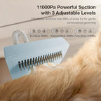 Dog Grooming Vacuum Kit with Clippers, 7-in-1 Pet Hair Grooming Set for Dogs, Hair Dryer with 3 Heat Settings, 11000Pa Suction, 2.5L Dustbin(Powder Blue & Pink)