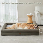 WNPETHOME Giant Dog Bed, Washable Dog Couch with Removable Waterproof Cover, Orthopedic Large Pet Sofa Bed with Bolster Sides for Sleeping
