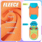 BEAUTYZOO Fleece Dog Hoodie Sweatershirt with Pocket and Leash Hole, Stretchy Small Medium Large Sized Dogs Clothes for Fall Winter Cold Days, Color Designer Warm Dog Jackets,French Bulldog Coats