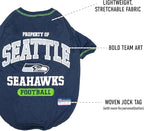 NFL Seattle Seahawks Dog T-shirt X-Large. - Licensed Shirt for Pets Team Colored with Team Logos- Premium Stretchable Materials for the comfort of your Dog & Cat