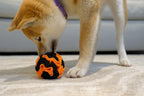 Glory To Dog Puppy and Small Breed Snuffle Interactive Foraging Dog Puzzle Ball Toy Halloween Orange and Black