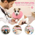 Supet Inflatable Dog Cone Collar Alternative After Surgery, Dog Neck Donut Collar Recovery E Collar to Stop Licking, Soft Dog Cone for Medium Large Dogs