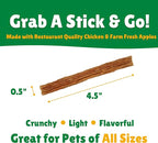 Lucky Premium Treats Lucky Shorty Slims - Apple and Chicken Jerky Dog Treats, Crunchy Dog Chew Sticks with Real Chicken and Apple for Small to Large Dogs (7 Count)