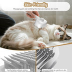 Dog & Cat Brush for Shedding, 2 in 1 Self Cleaning Deshedding Brush with Adjustable Bristle Length & Dematting Comb, Skin Friendly Grooming Tool for Long & Medium-Long Hair Pets