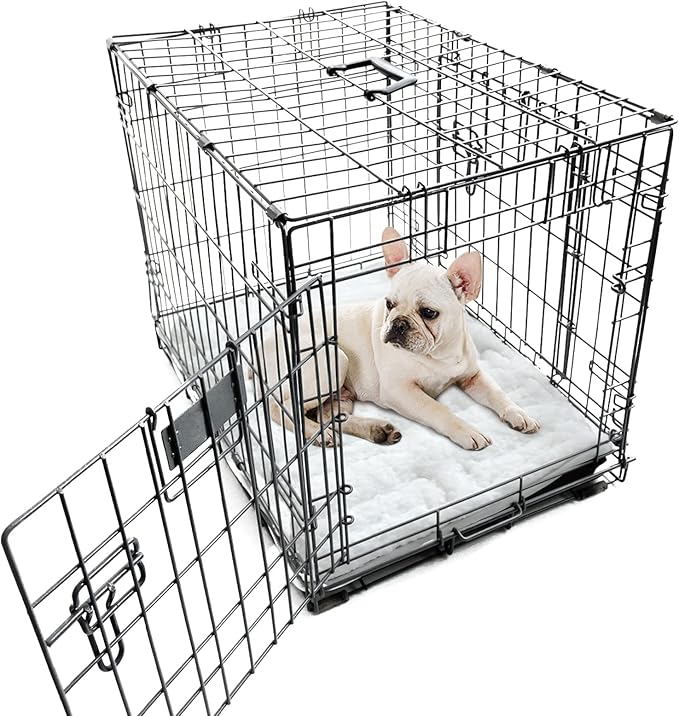 Dog Crate Mat(24" X 18"), Small Dog Bed for Crate, Soft Plush Bed Pad Machine Washable, Sleeping Mat with Anti Slip Bottom