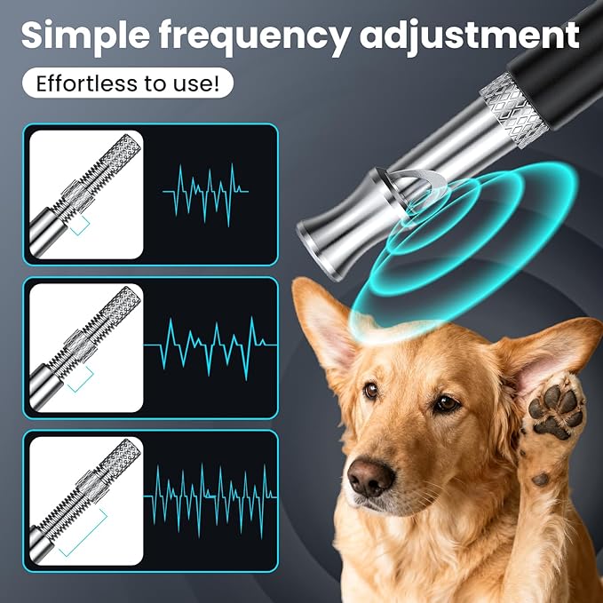 Dog Whistle, Dog Training Whistle to Stop Barking Neighbor's Dog, 2 Pack Adjustable Ultrasonic Silent Dog Recall Training Whistles with Lanyard, Professional Dog Whistle for All Dogs