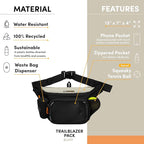 OllyDog Trailblazer Pack | Fanny Pack | Dog Treat Pouch | Includes Rubber Fetch Ball | Water-Resistant | Poop Bag Dispenser | Hands-Free | Dog Walking & Training
