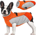 AOFITEE Dog Coat, Warm Dog Jacket, Reflective Dogs Winter Coat with Harness Built in and Fleece Lined, Waterproof Pet Winter Jacket Snowsuit for Small Medium Large Dogs, Orange L