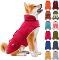 KYEESE Dog Coat Soft Pet Sweater for Cold Weather Warm Pet Winter Puffer Coat with Leash Hole Waterproof Dogs Jacket with Fleece Lined Windproof Dog Coats for Small Dogs Thick Cat Clothes with Pocket