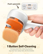 Pet Steam Brush for Dog &Cat, 3-in-1 Self-Cleaning Dog Brush Pet Spray Hair Removal Comb, 2 Spray Modes Rechargeable Deshedding Dog Steam Spray Hair Brush for Shedding Massaging Cleaning (White)