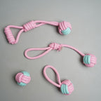 2ME Puppy Rope Toys for Teething and Chewing - Set of 4 Natural Cotton Tug of War Rope for Dogs of All Breeds and Sizes