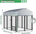 LEMBERI 6x4x4 Outside Dog Kennel with Roof for Large Dogs,Heavy Duty Welded Wire Steel Dog Playpen Fence with Secure Lock, Pet Pen with UV-Resistant Waterproof Cover (69.1''L x 50.4''W x 56.6'H)