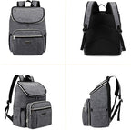 BAGLHER Travel Dog Backpack - Detachable Travel Dog Food Container for Pet Supplies Dog Gear Backpack,Dog Bag for Traveling with 2 Silicone Collapsible Bowls and 2 Food Baskets Grey