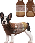 Mihachi Dog Sweaters for Small Medium Dogs Girl Boy,Soft Warm Dogs Shirt, Cold Weather Dog Coat Turtleneck Knitted Pullover Dog Clothes Costume with Leash Hole for Large Cat Puppy Doggy Pet,Beige SM
