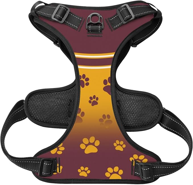 Custom Dog Harness with Reflective Stripes Personalized Name and Number Dog Vest Harness with Pet Traction Rope for Small Medium Large Dog