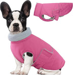 BRKURLEG Dog Winter Jacket, Warm Dog Winter Coats for Small and Medium Large Dogs, Reflective Adjustable Pet Cold Weather Coats, Waterproof Dogs Snow Jacket Clothes Fleece Vest (L, Rose Red)