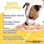 Dog's Flower - Interactive Wooden Puzzle Toy for Dogs, Brain Game for Mental Stimulation and Enrichment, All-Wood Design for Smart Dogs