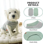 KYEESE 2Pack Dog Shirts Waffle for Small Dogs Stretchy Pet T-Shirts Lightweight Dog Tank Top Sleeveless Dogs Vest Breathable, Large, Green+Grey