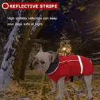 Warm Dog Coat Reflective Winter Jacket, Waterproof Windproof Dog Turtleneck Clothes for Cold Weather, Thicken Fleece Lining Pet Outfit, Adjustable Pet Vest Apparel for Small Medium Large Dogs X-Large