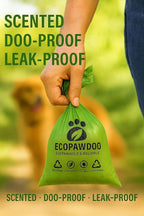 Eco-Friendly Biodegradable Dog Poop Bags Lavender Scented with Dispenser and Leash Clip, 270 Bags in 18 Rolls, Extra Thick, Durable, Recyclable