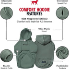 Tuff Pupper Dog Hoodie | Premium Quality 100% Organic Cotton | Ultra Soft Interior for Superior Comfort | Elastic Cuffs & Drawstring for Warmth | Stretch Fit Suitable for All Breeds (Teal, S)