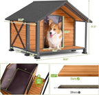 GUTINNEEN Heated Dog House for Outside Insulated Dog House Outdoor Weatherproof with Safe Heated Pad, Chew-Proof Metal Frame and Insulated Liner for Medium Dogs, 40.6" L x 34.3" W x 31.5" H