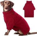 AOFITEE XXL Dog Sweater, Christmas Sweaters for Large Dogs, Warm Turtleneck Dog Sweater for Fall Winter Cold Weather, Solid Dogs Knit Sweatshirt for Golden Retriever, Labrador, Doberman (Red, 2XL)