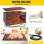 Aivituvin Large Heated Dog House, Outdoor Kennel with Insulation Liner, 59 Inch, Iron Frame Construction, Winter Weatherproof Design, Built-in Heater，Grey