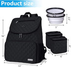 BAGLHER Dog Travel Bag, Airline Approved Pet Supplies Backpack, Dog Travel Backpack with 2 Silicone Collapsible Bowls and 2 Food Baskets, Black