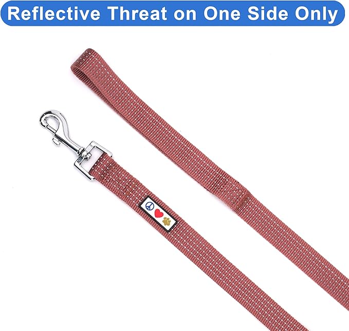 Pawtitas 6 FT Pet Puppy Leash Reflective Dog Leash Comfortable Handle Highly Reflective Threads Heavy Duty Dog Training Leash Available as a 6 ft Medium Dog Leash or 4 ft Dog Leash