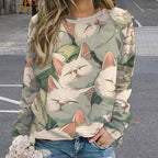 Womens Long Sleeve Tops Y2k Japanese Art Print Sweatshirts Fall Pullover for Women Crewneck Vintage Shirts Boho Tops
