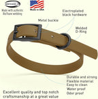 Dogline Biothane Waterproof Dog Collar Strong Coated Nylon Webbing with Black Hardware Odor- Proof for Easy Care Easy to Clean High Performance Fits Small Medium or Large Dogs, Coyote Brown