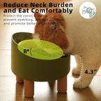 MS!MAKE SURE Cat Bowls, Adjustable Elevated Ceramic Cat Bowls with Anti-Slip Rubber Pad, Splash Guard, Lead & Cadmium Free, Whisker Friendly, for Puppies & Cats - 5.1" Wide, 295ML (10 oz), Pink-Green