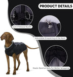 IDOMIK Warm Dog Coat with Harness, Waterproof Reflective Dog Jackets for Small Medium Large Dogs, Fleece High Collar Winter Jacket with Zipper, Pet Winter Snowsuit Clothes for Cold Weather,Black M