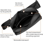 Dog Training Treat Pouch Fanny Pack,Dog Waist Belt,Dogs Walking Bag Crossbody with Poop Bags,Puppy Treat Bag Training Pouch (Black)