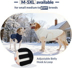 ROZKITCH Reversible Dog Coats for Large Dogs, Windproof Turtleneck Dog Vest Fleece Sherpa Sweater with Embroidery, Adjustable Double-Sided Plush Sweatshirt for Medium Large Breeds DarkBlue 2XL