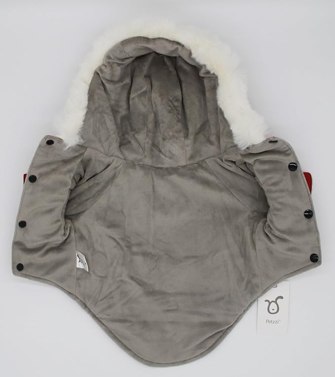 Pet Warm Dog Coat for Winter Dog Clothes Hooded Dog Jacket for Small Puppies Medium Large Dog Cat Clothes Insulated Padded Snow Jacket for Cold Weather Faux Fur (XX-Large, Dark Red)