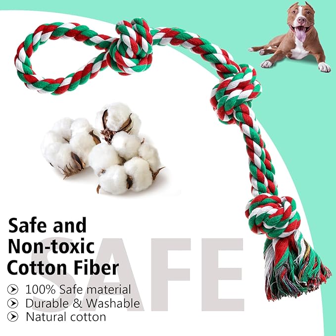 Dog Rope Toys, Indestructible Dog Toy, Dog Chew Toys for Aggressive Chewers, Tough Puppy Teething Chew Toys for Boredom, Dental Cleaning Tug of War Dog Toy, Great for Small to Large Breed