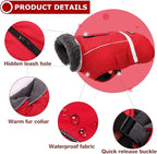 QBLEEV Warm & Waterproof Dog Coat - Reflective Turtleneck with Thick Fleece for Winter and Snow, S, M, L Dogs