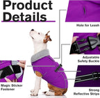Lelepet Warm Dog Winter Coats for Extra Large Dogs Waterproof Dog Jacket Reflective Pet Fleece Vest Windproof Cold Weather Coats with Adjustable Buckle & Leash Hole, Purple, XXXL