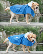 Dog Raincoat Waterproof, Adjustable Reflective Hooded Dog Rain Poncho with Leash Hole for Small Medium Large Dogs (Blue, Small)